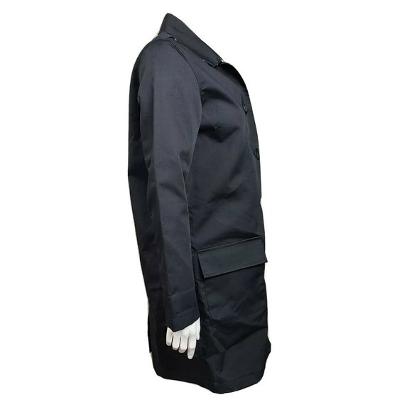 ISAAC MIZRAHI Target Solid All Black Long Trenchcoat Jacket Womens Size S Small - Picture 4 of 6